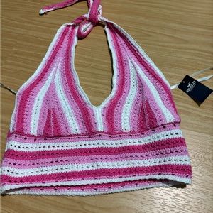 tie knitted halter